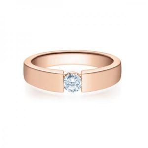 Verlobungsring mit Diamant - Spannfassung - Rosegold - Modern