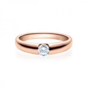 Verlobungsring mit Diamant -Spannfassung - Rosegold- Modern