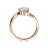Verlobungsring mit Diamant - Geschwungene Spannfassung mit 6 Krappen - Modern - Rotgold-20336