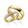 Eheringe - Design - mit Diamanten - Gelbgold