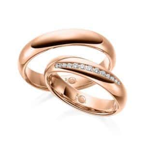Eheringe - Design - mit Diamanten - RU-1527-1-Rotgold