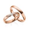 Trauringe besonderes Design Spannfassung Rotgold