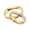 Trauringe besonderes Design viele Steine Gelbgold
