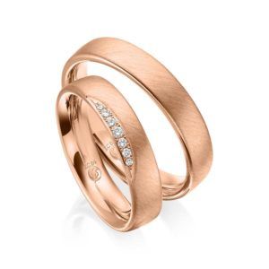 Trauringe besondere Fassart Rotgold