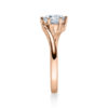 Verlobungsring mit Diamant - Geschwungene Spannfassung mit 6 Krappen - Modern - Rotgold-20337