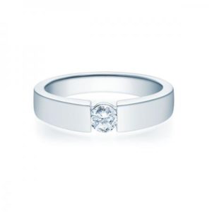 Verlobungsring mit Diamant - Spannfassung - Rubin - 18012