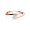 Verlobungsring mit Diamant - Geschwungene Spannfassung - Modern - rotgold - 18015