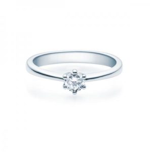 Verlobungsring mit Diamant - 6er-Krappenfassung - Rubin - 18001