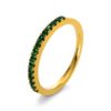 Zarter Memoire Ring mit Smaragden in Gelbgold