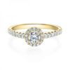 Eleganter Verlobungsring mit vielen Diamanten Gelbgold