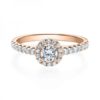 Eleganter Verlobungsring mit vielen Diamanten Rotgold