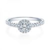 Eleganter Verlobungsring mit vielen Diamanten Weißgold