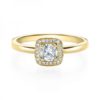 Verlobungsring mit Diamanten - 4er-Krappenfassung - Halo