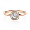 Verlobungsring mit Diamanten - 4er-Krappenfassung - Halo
