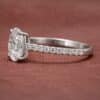 Stella Verlobungsring mit 2 Karat Oval (Labor) Diamant, 950/- Platin