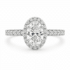 Helin Verlobungsring mit 1 Karat Oval-Diamant (Labor) Halo