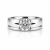 Verlobungsring in 950- Platin Round Labor Diamant mit 4-Krappenfassung