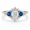 Antonetta Verlobungsring mit 0.70 Karat Oval-Diamant (Labor) und seitlichem Steinbesatz