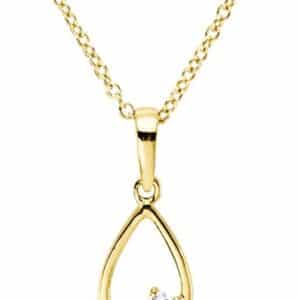 Collier Tropfen – 18 Karat Gelbgold mit Brillant