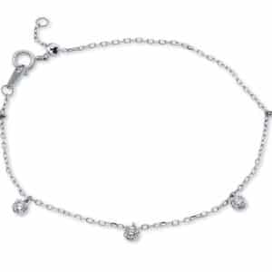 Armband in Weißgold (18 kt) mit 5 Brillanten einer Zargenfassung (0,37 ct. tw/si)