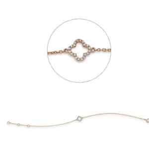 Filigranes Armband mit Zargenfassung in Rotgold