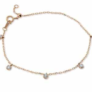 Armband in Rotgold (18 kt) mit 5 Brillanten in einer Zargenfassung (0,41ct. tw/si)