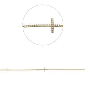 Kreuz-Armband mit Brillanten – 18 Karat Gelbgold