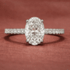 Stella Verlobungsring mit 2 Karat Oval (Labor) Diamant, 950/- Platin