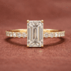 Verlobungsring mit 1 Karat Emerald in 585/- Gelbgold