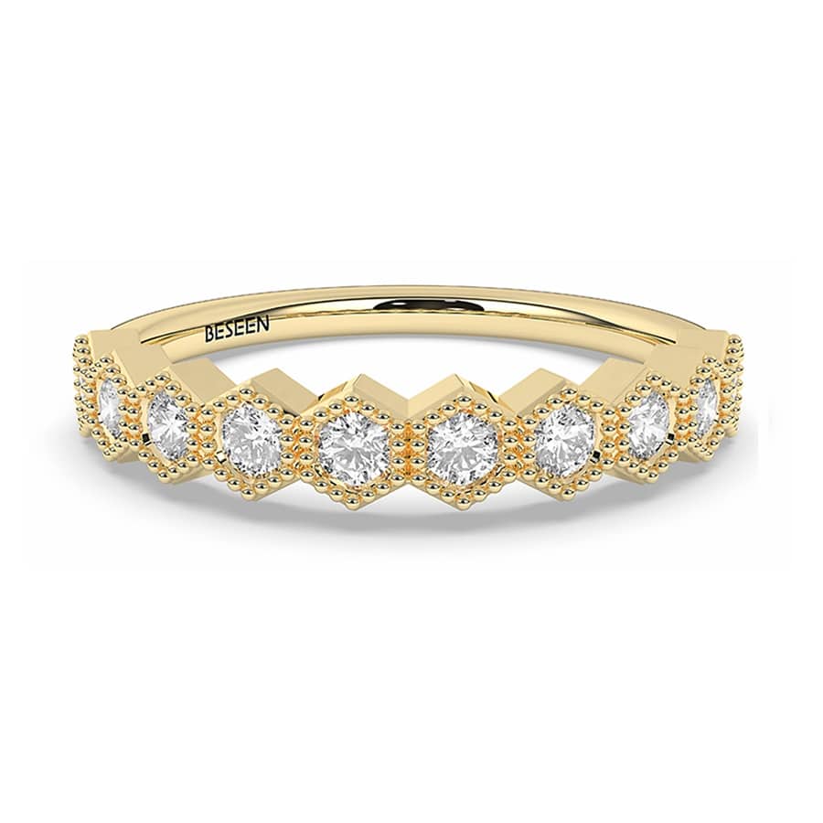 Schlichter Ring mit 10 runden Diamanten (2,20 mm) in Farbe D und Reinheit VVS 1 Schlichter Ring mit 10 runden Diamanten (2,20 mm) in Farbe D und Reinheit VVS