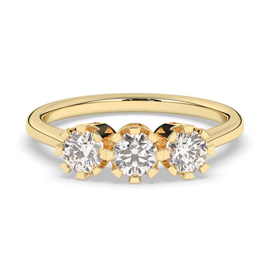Wunderschöner Ring mit drei runden Steinen (insgesamt 1,25 Karat) in den Farben 1 Wunderschöner Ring mit drei runden Steinen (insgesamt 1,25 Karat) in den Farben