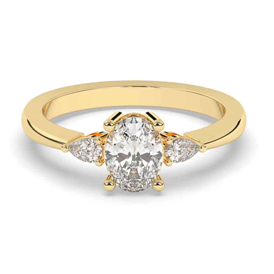 Wunderschöner Dreistein-Ring mit 1 Karat ovalem Mittelstein, D, E Farbe VVS-Klarheit. IGI-zertifiziert 1 Wunderschöner Dreistein-Ring mit 1 Karat ovalem Mittelstein, D, E Farbe VVS-Klarheit. IGI-zertifiziert