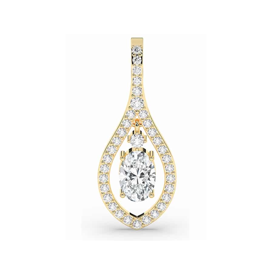 Wunderschöner Anhänger mit ovalem Mittelstein mit 0,15 Karat D, Farbe E 1 Wunderschöner Anhänger mit ovalem Mittelstein mit 0,15 Karat D, Farbe E