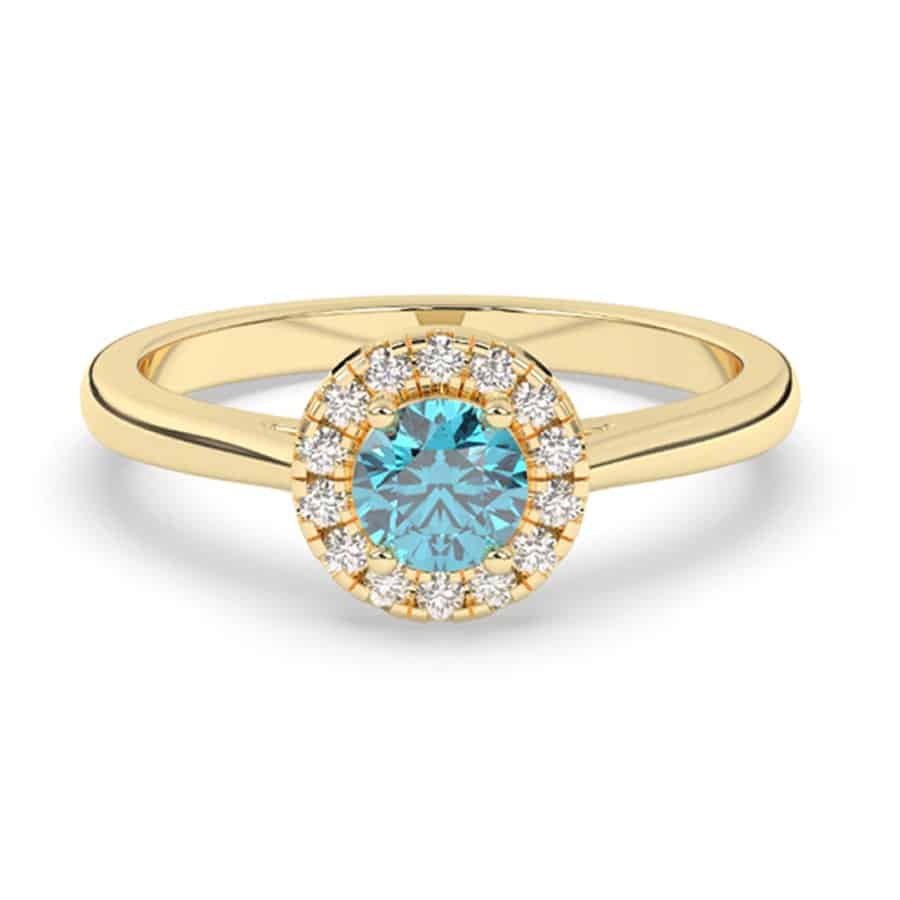 Ring mit 0,50 Karat VVS-Klarheit, farbig, rund, mit rundem Stein 1 Ring mit 0,50 Karat VVS-Klarheit, farbig, rund, mit rundem Stein