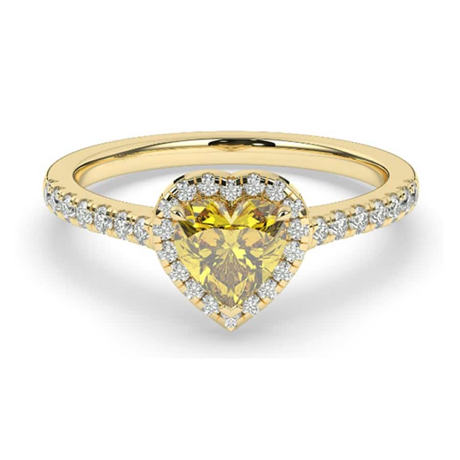 Ring mit 0,65 Karat farbigem Herz in VVS-Klarheit mit rundem Stein, bedeckt mit 1,4 mm. 1 Ring mit 0,65 Karat farbigem Herz in VVS-Klarheit mit rundem Stein, bedeckt mit 1,4 mm.