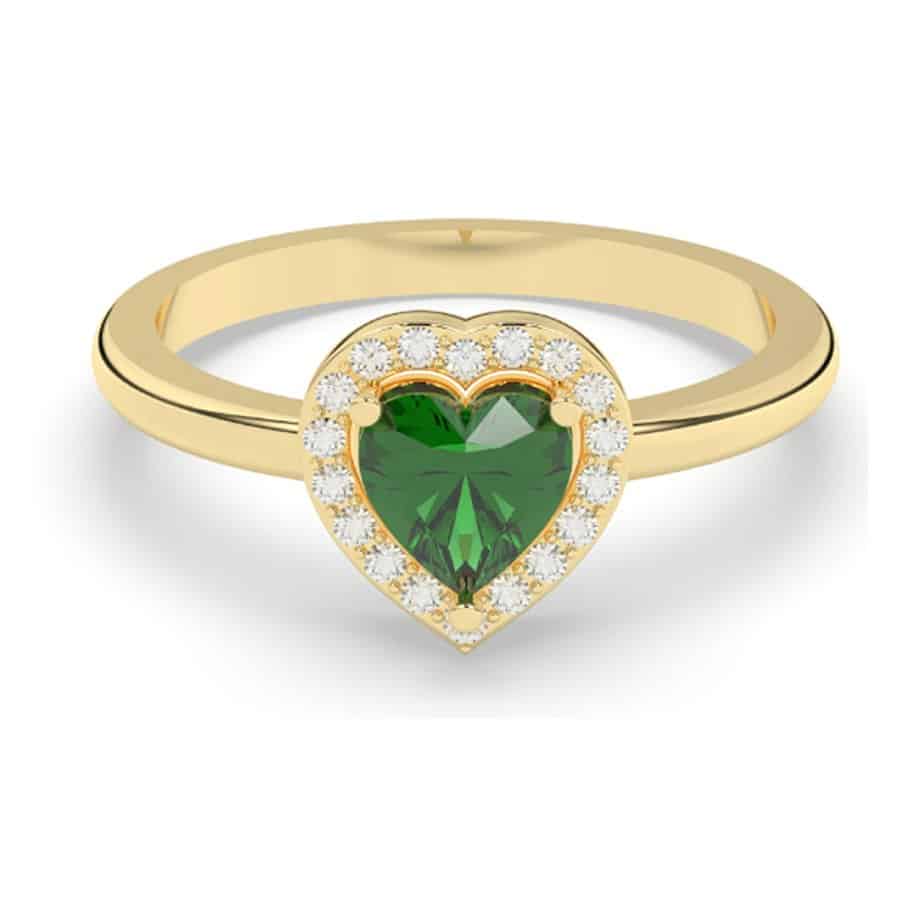 Ring mit 0,40 Karat VVS-Klarheit farbigem Tropfen mit rundem Stein, umgeben von 1,4 mm Diamanten 1 Ring mit 0,40 Karat VVS-Klarheit farbigem Tropfen mit rundem Stein, umgeben von 1,4 mm Diamanten