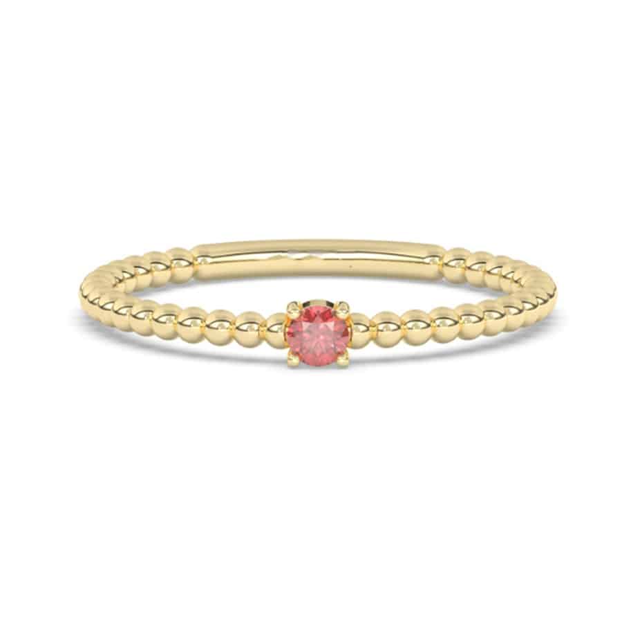 Solitärring mit 0,10 Karat farbigem Rundschliff (VVS-Reinheit), Ringbreite 1,4 mm bis 1,6 mm 1 Solitärring mit 0,10 Karat farbigem Rundschliff (VVS-Reinheit), Ringbreite 1,4 mm bis 1,6 mm