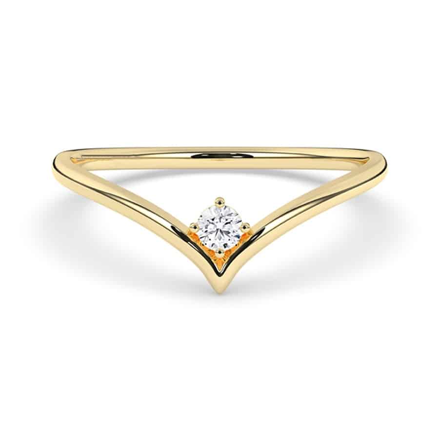 Solitärring mit 0,10 Karat, rund, Farbe D, E, Reinheit VVS 1 Solitärring mit 0,10 Karat, rund, Farbe D, E, Reinheit VVS