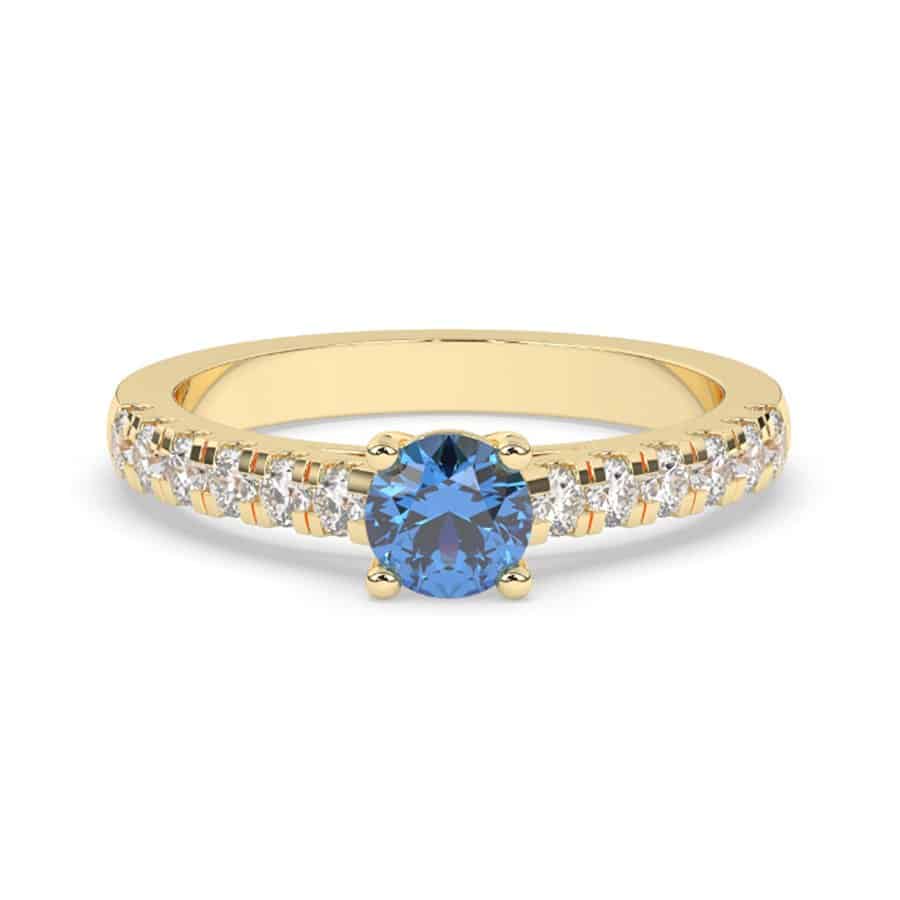 Solitärring mit farbigem Rundschliff, 0,50 Karat, VVS-Klarheit. IGI-zertifiziert 1 Solitärring mit farbigem Rundschliff, 0,50 Karat, VVS-Klarheit. IGI-zertifiziert