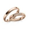 Trauringe Besonderes Design Perlfugen Rotgold