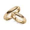 Trauringe Besonderes Design Geschwungene Perlfuge Gelbgold
