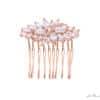 Haarkamm rosegold zirkonia besatz floral