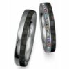 Dunkle Trauringe mit Carbon und Farbigen Brillanten