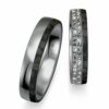 Dunkle Trauringe mit Carbon und Brillanten