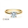 Verlobungsring Diamant Lupenrein, River 4-er Krappe geschwungen-gelb-18002