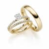 Trauringe 3-er Set in Gelbgold