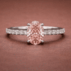 Verlobungsring mit 2 Karat Rosa Oval (Labor) Diamant 950/- Platin