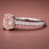 Verlobungsring mit 2 Karat Rosa Oval (Labor) Diamant 950/- Platin