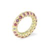 Verlobungsring Brillantentraum rosa Saphir in Gelbgold