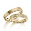Trauringe Besonderes Design Perlfugen Gelbgold